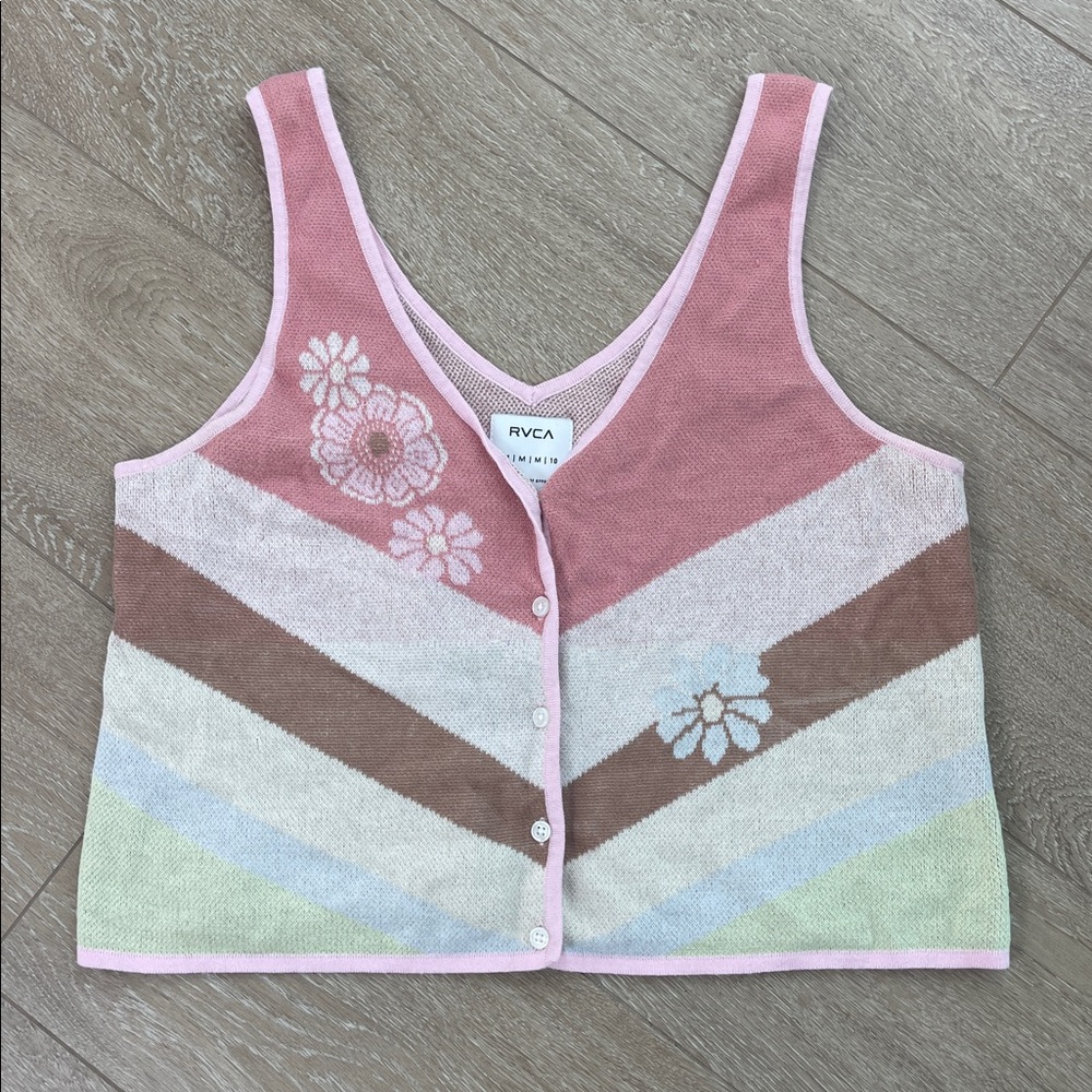 RVCA Trouble Sweater Tank Top Size M